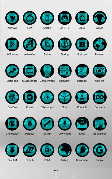 Oreo Cyan Icon Pack - عکس برنامه موبایلی اندروید