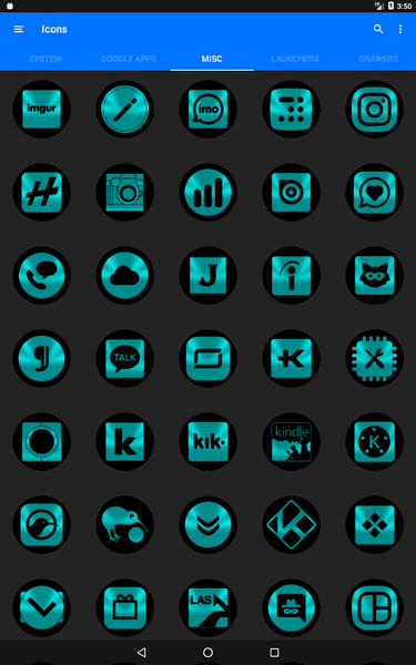 Oreo Cyan Icon Pack - عکس برنامه موبایلی اندروید