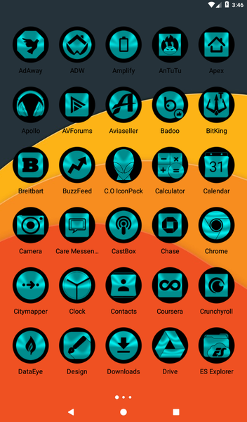 Oreo Cyan Icon Pack - عکس برنامه موبایلی اندروید