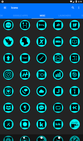Oreo Cyan Icon Pack P2 - Image screenshot of android app