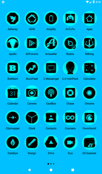 Oreo Cyan Icon Pack P2 - Image screenshot of android app