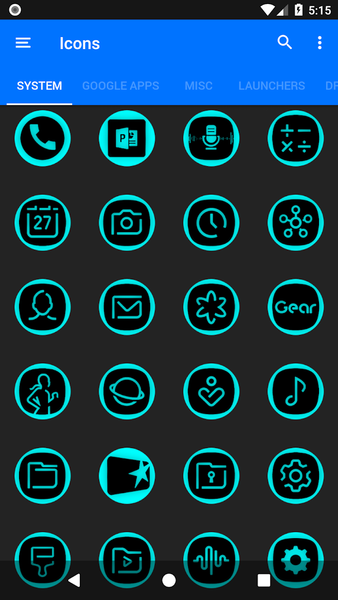Oreo Cyan Icon Pack P2 - Image screenshot of android app