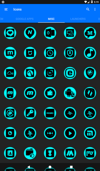 Oreo Cyan Icon Pack P2 - Image screenshot of android app