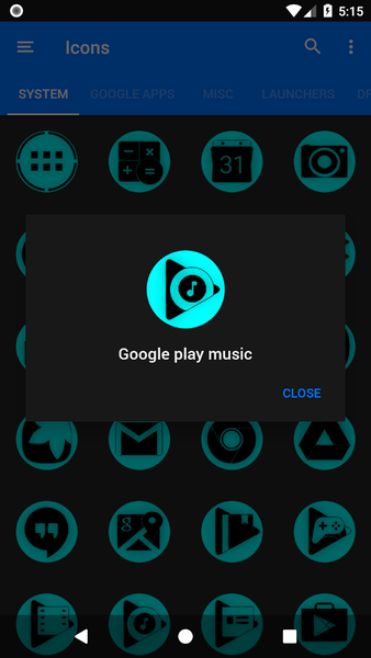Oreo Cyan Icon Pack P2 - Image screenshot of android app