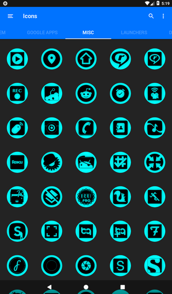 Oreo Cyan Icon Pack P2 - Image screenshot of android app