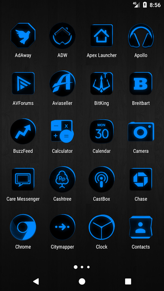 Flat Black and Blue Icon Pack - Image screenshot of android app