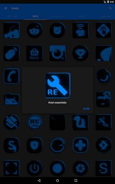 Flat Black and Blue Icon Pack - Image screenshot of android app