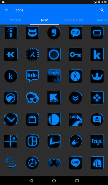 Flat Black and Blue Icon Pack - Image screenshot of android app