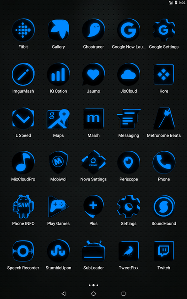 Flat Black and Blue Icon Pack - Image screenshot of android app