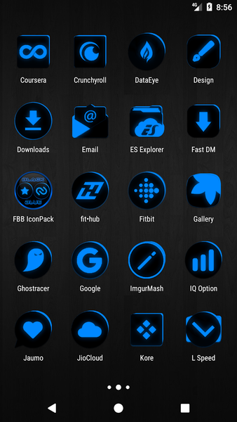 Flat Black and Blue Icon Pack - Image screenshot of android app