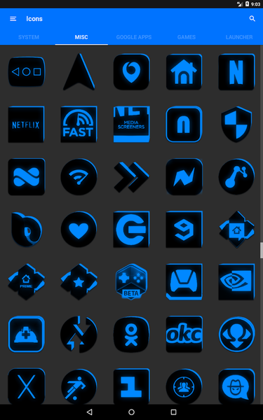 Flat Black and Blue Icon Pack - Image screenshot of android app