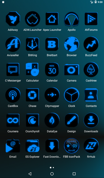 Flat Black and Blue Icon Pack - Image screenshot of android app