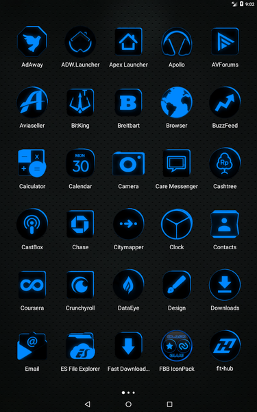 Flat Black and Blue Icon Pack - Image screenshot of android app