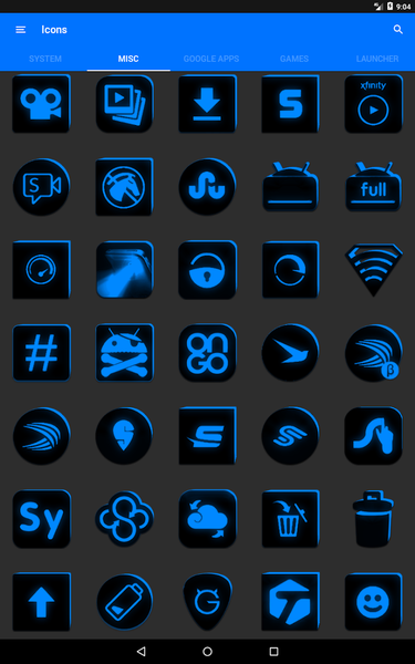 Flat Black and Blue Icon Pack - Image screenshot of android app