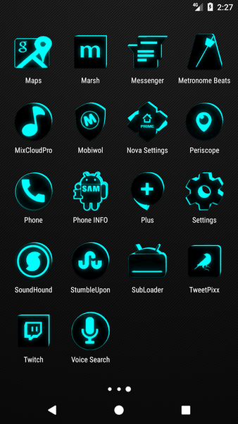 Flat Black and Cyan Icon Pack - Image screenshot of android app