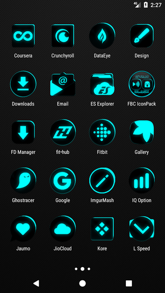 Flat Black and Cyan Icon Pack - Image screenshot of android app