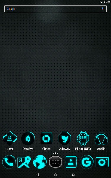 Flat Black and Cyan Icon Pack - Image screenshot of android app