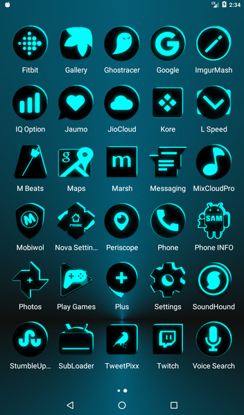 Flat Black and Cyan Icon Pack - Image screenshot of android app