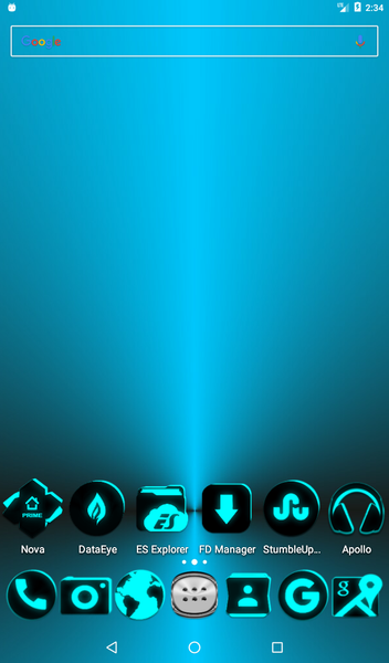 Flat Black and Cyan Icon Pack - Image screenshot of android app