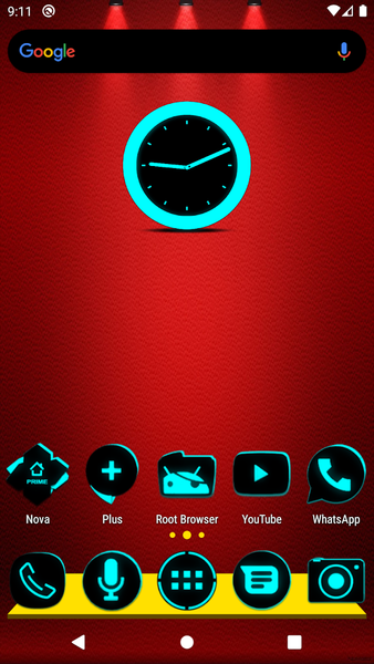 Flat Black and Cyan Icon Pack - Image screenshot of android app