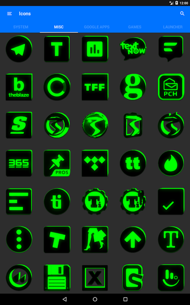 Flat Black and Green IconPack - Image screenshot of android app