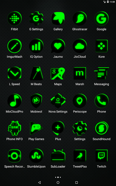 Flat Black and Green IconPack - Image screenshot of android app