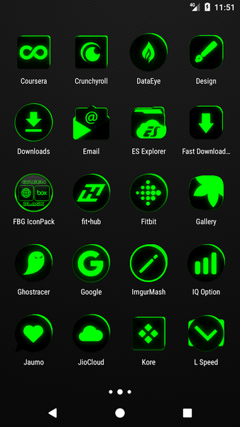 Flat Black and Green IconPack - Image screenshot of android app