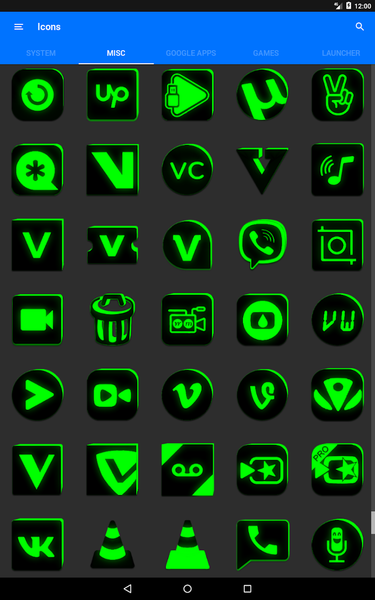 Flat Black and Green IconPack - Image screenshot of android app