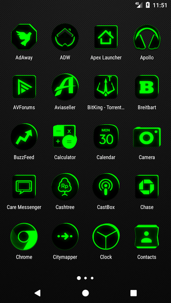 Flat Black and Green IconPack - Image screenshot of android app