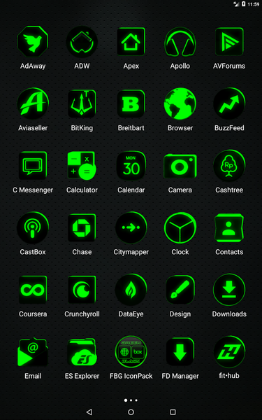 Flat Black and Green IconPack - Image screenshot of android app