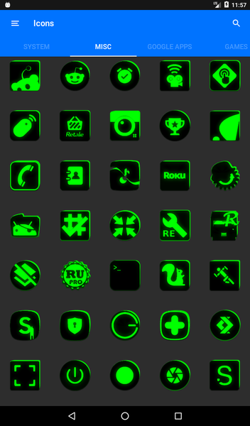Flat Black and Green IconPack - Image screenshot of android app