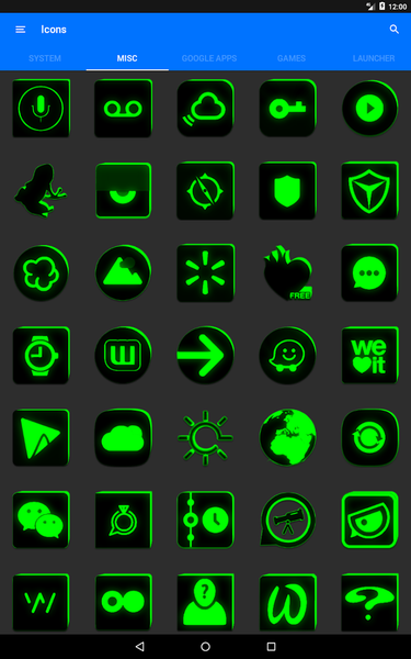 Flat Black and Green IconPack - Image screenshot of android app