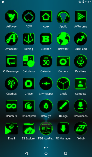 Flat Black and Green IconPack - Image screenshot of android app