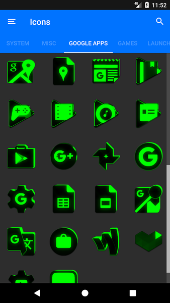 Flat Black and Green IconPack - Image screenshot of android app