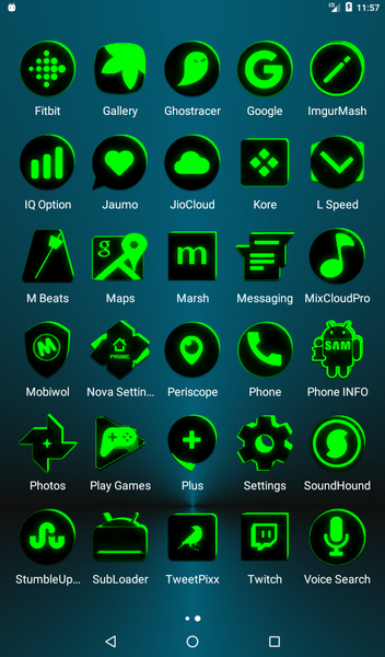 Flat Black and Green IconPack - Image screenshot of android app