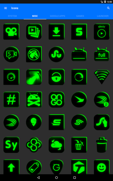 Flat Black and Green IconPack - Image screenshot of android app