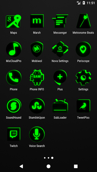 Flat Black and Green IconPack - Image screenshot of android app