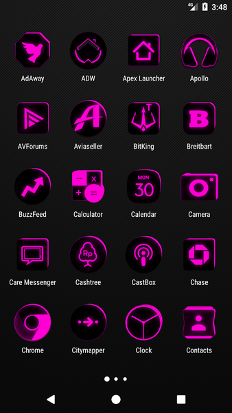Flat Black and Pink Icon Pack - Image screenshot of android app