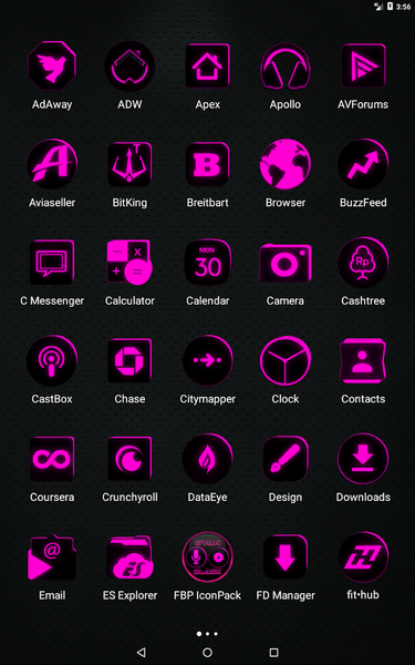 Flat Black and Pink Icon Pack - Image screenshot of android app