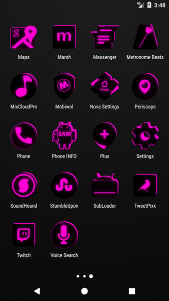 Flat Black and Pink Icon Pack - Image screenshot of android app