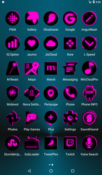 Flat Black and Pink Icon Pack - Image screenshot of android app