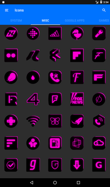 Flat Black and Pink Icon Pack - Image screenshot of android app