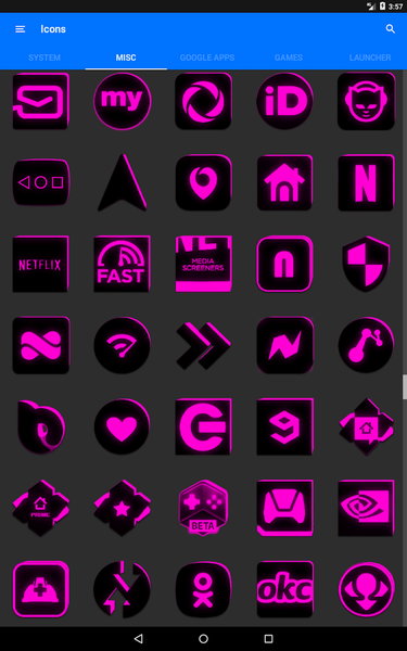 Flat Black and Pink Icon Pack - Image screenshot of android app