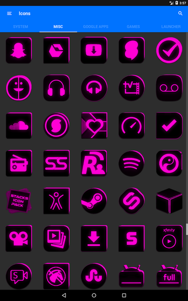 Flat Black and Pink Icon Pack - Image screenshot of android app