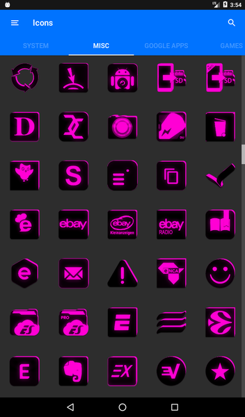 Flat Black and Pink Icon Pack - Image screenshot of android app