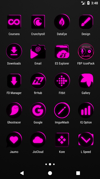 Flat Black and Pink Icon Pack - Image screenshot of android app