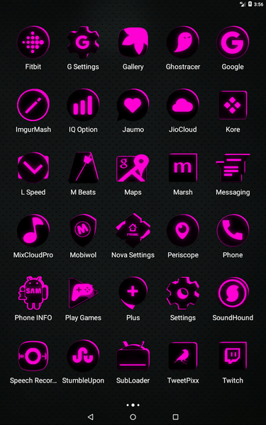 Flat Black and Pink Icon Pack - Image screenshot of android app