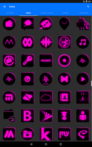 Flat Black and Pink Icon Pack - Image screenshot of android app