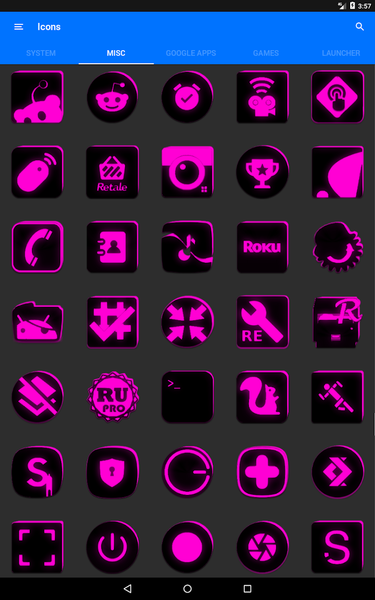 Flat Black and Pink Icon Pack - Image screenshot of android app