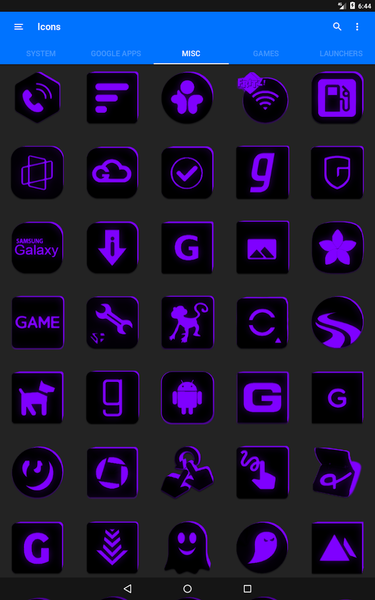 Flat Black and Purple IconPack - عکس برنامه موبایلی اندروید